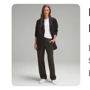 lululemon athletica olive luxtreme mid rise straight leg trouser